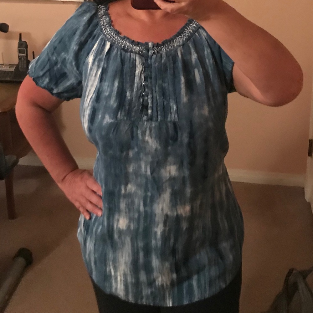 Cute plus size boho tye dye blouse